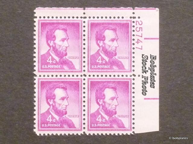 #1036 Lincoln Matched Set of 4 Plate Blocks 27103 F-VF NH