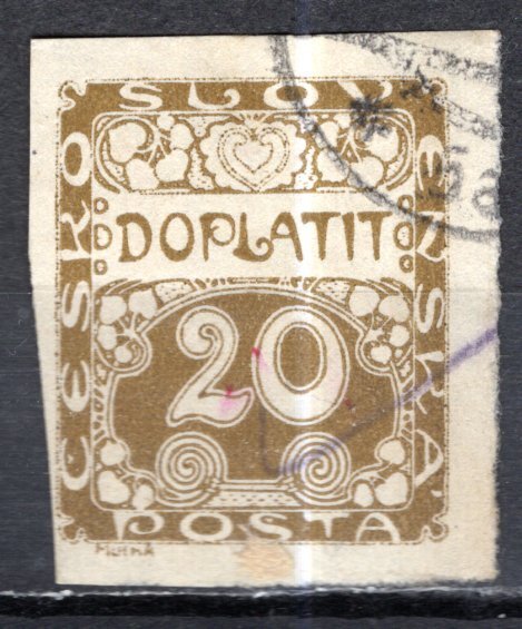 Czechoslovakia; 1918: Sc. # J4: Used Single Stamp