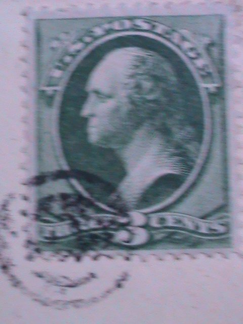 ​UNITED STATES-1882 SC#207 WASHINGTON COVER-FANCY CANCEL:VF-141 YEARS OLD