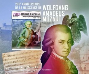 Chad - 2020 Composer Wolfgang Amadeus Mozart - Stamp Souvenir Sheet - TCH200627b 