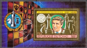 Chad 1982 Rotary Club Chess Bobby Fischer Gold S/S MNH