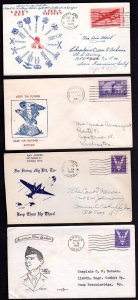 US 1944-1945 COLLECTION OF TEN WAR TIME PATRIOTIC COVERS DIFFERENT THEMES & DESI