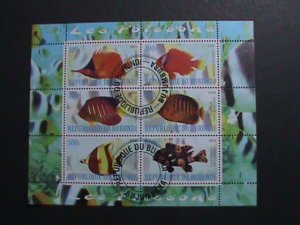 BURUNDI-2009- COLORFUL LOVELY BEAUTIFUL TROPICAL FISHES CTO SHEET VF-NO3