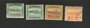 Commonwealth of Dominica SC #MR1-2  #MR4 MH SC #MR5 used WAR TAX  stamps