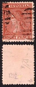 Victoria SG194 8d red-brown/pink wmk 10 Perf 12.5 Fine Used Cat 60 pounds