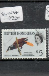 BRITISH HONDURAS QEII  $5  BIRD      SG 213   VFU      PP1115H