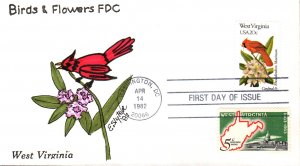 #2000 West Virginia Birds - Flowers Combo Slyter FDC