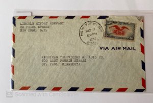 US LETTER CIRCULATED , VIA AIRMAIL FROM N.Y. TO MINNESOTA , 1930     