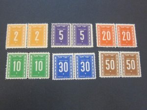 Israel 1949 Sc J6-11 pair set MNH