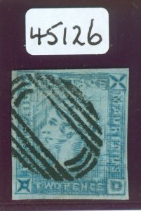 SG 38 Mauritius 1859 2d blue lapirot, intermediate impression (position 9)...