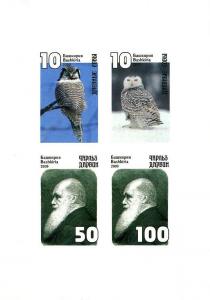 BASHKIRIA RUSSIA LOCAL SHEET IMPERF DARWIN OWLS BIRDS