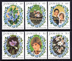 Jamaica 1982 Birth of Prince Williams Complete Mint MH Set SG 558-563