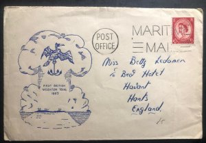 1957 British Navy In Christmas Island Cover To Havant England Megaton Trial