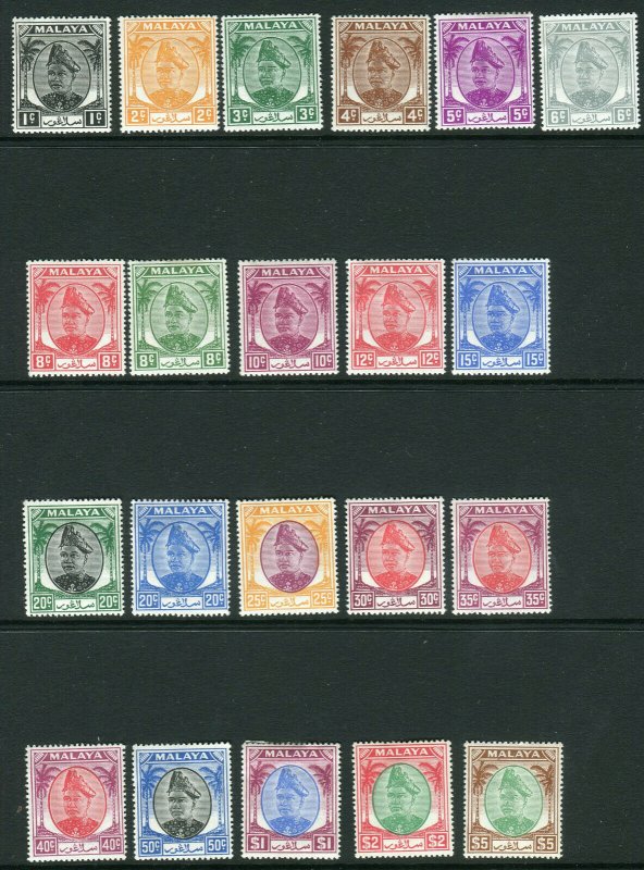 SELANGOR-1949-55  A mounted mint set of 21 Sg 90-110