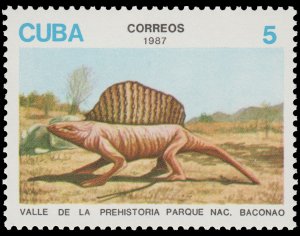 LATIN AMERICA STAMP 1987 SCOTT # 2955. UNUSED. PREHISTORIC ANIMALS