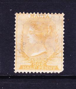 MALTA  1863-81  1/2d  BUFF  QV  MNG     SG 4  