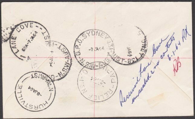 PAPUA NEW GUINEA 1964 Registered cover ex MOUNT HAGEN .Relief No.1 cds......M762