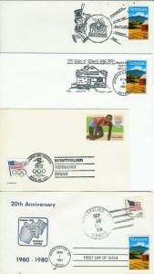 Vermont 1991 SET OF 11 State Fair + Stamp Show + Pictorial Cancels +Bicentennial