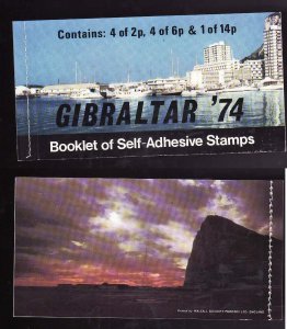 Gibraltar-Sc#309a- id5-Pillar box-Complete booklet-1974-