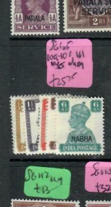 INDIA NABHA (PP3001B)  KGVI  SG 109-110, 111, 114  MOG 