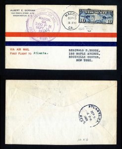 # C7 CAM # 10 First Flight cover, Macon, GA to Atlanta, GA - 9-15-1926 - # 1