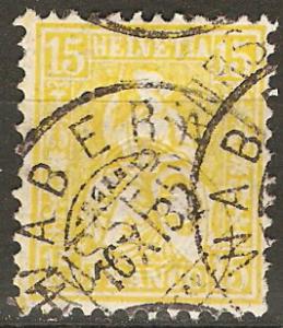Switzerland 63 Mi 39 Used VF+ Fake Canc 1881 SCV $12.50*