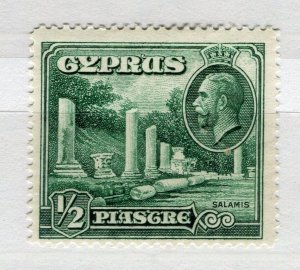 CYPRUS; 1934 early GV Pictorial issue fine Mint hinged 1/2Pi. value