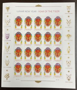 5662 Lunar New Year - Year of the Tiger MNH sheet of 20 Forever FV $12  2022 