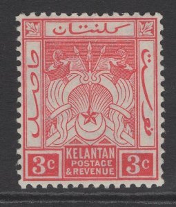 MALAYA KELANTAN SG2 1911 3c RED MTD MINT