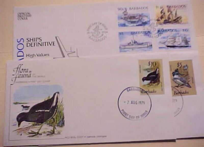 BARBADOS FDC FACE VALUE $32.00 ON 3 FDC 