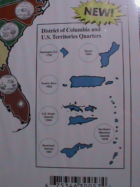 56 STATE QUARTER map deluxe colorful folder for STATES Quarters