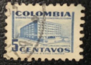 COLOMBIA 1952. Telecommunications Building Construction Surcharge. SG #755.USED-