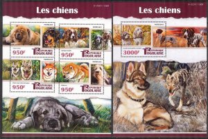 Togo 2015 Dogs (2) Sheet + S/S MNH