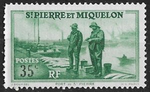 St. Pierre Miquelon # 181   Fishermen - 35c  1938  (1)  Unused VF