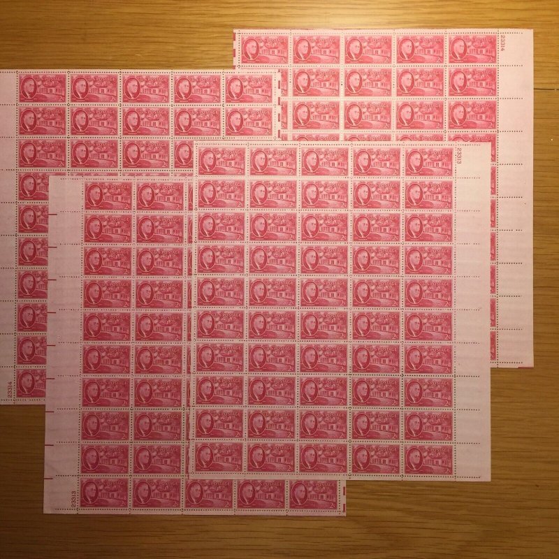 US, 931, ROOSEVELT, 4 FULL SHEETS, MINT NH, 1940'S COLLECTION