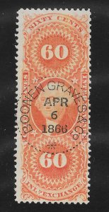 R64c Used, 60c. INland Exchange, FREE INSURED SHIPPING