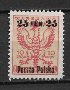 1918 Poland Sc13 25F Polish Eagle MH