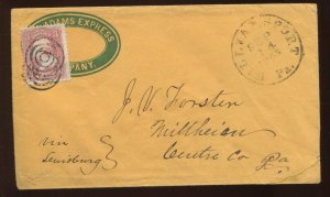 65 Used on Adams Express Co. 1865 Cover Williamsport to Centre County PA LV6912