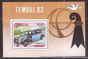 LAOS Scott 466 TEMBAL 83 Antiques Automobile souvenir sheet NGAI