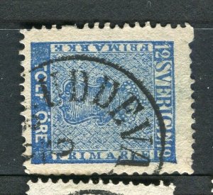 SWEDEN; 1858 early classic ' Ore ' issue used Shade of 12ore. + POSTMARK