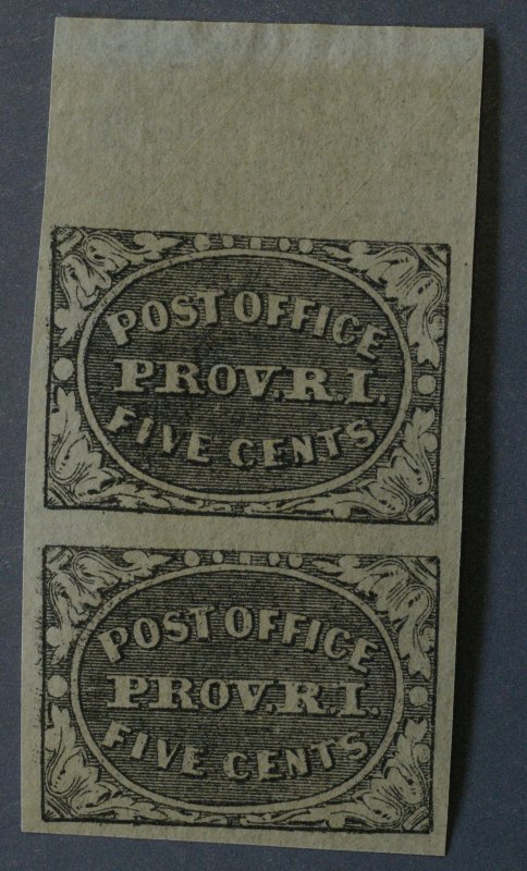 United States #10X1 Unused VF Pair Post Office Prov. R.I. Hussey Forgery Prob