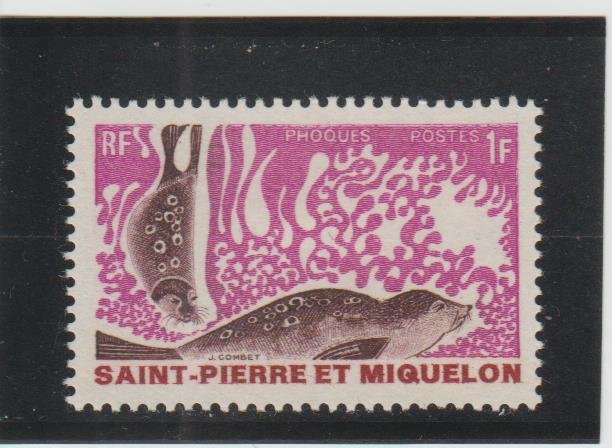 St. Pierre & Miquelon  Scott#  389  MH  (1969 Ringed Seals)