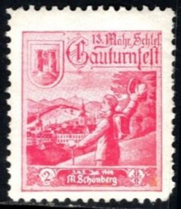 1909 Germany Charity Poster Stamp 2 Pfennig Construction Gymnasium Schoenberg