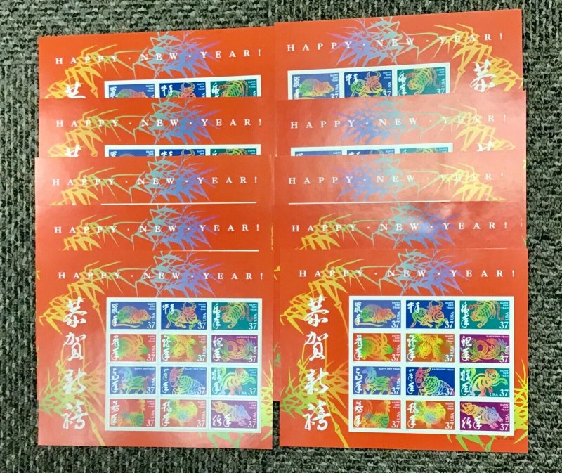 3895    Chinese New Year Double-sided  Pane of 24  Lot of 10 sheets FV $88.80