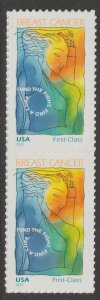 US B5 Breast Cancer first class semipostal vert pair MNH 2014