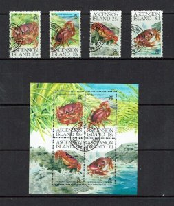 Ascension Island: 1989, Land Crabs, Fine Used set + M/Sheet