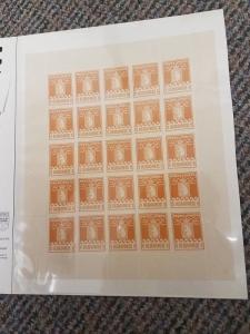 GREENLAND #Q8a (P11) 1kr Pakke Porto, complete sheet of 25, NH, Facit $2,500.00