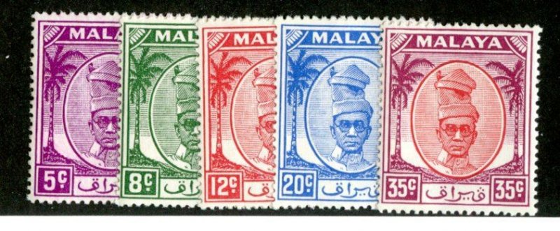 340BCX Perak 1952 Scott# 120-25 mnh**