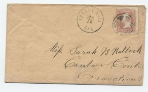 1860s Forest Hill CA CDS and fancy cancel #65 cover [6026.10]