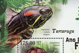 Turtles Stamp Geochelone Sulcata Trachemys Scripta Elegans S/S MNH #4321 /Bl.411